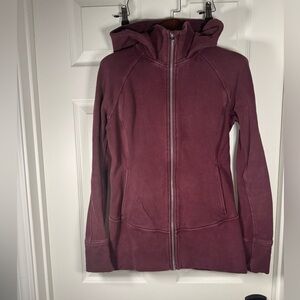 Lululemon Hooded Radiant Jacket Mulled Wine Zip Up Hoodie Size 6